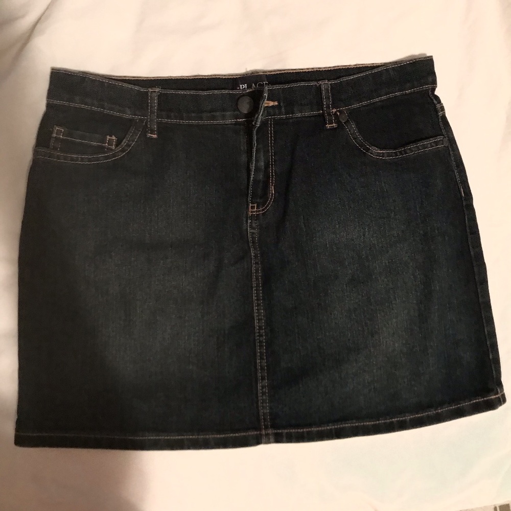 Girls Step Hem Denim Skirt